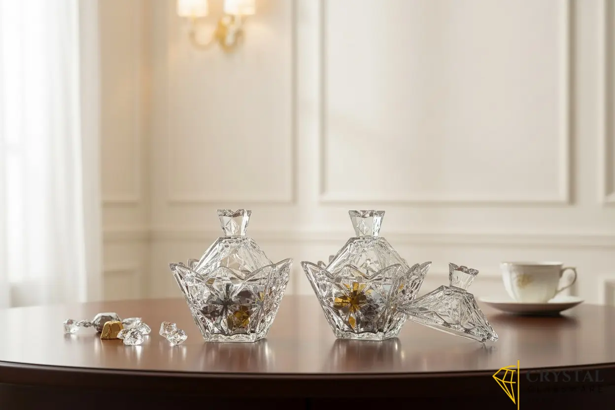 Delisoga® Set of 2 Glass Candy Jar - Elegant Storage for Sweets and Treats